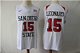 Nike San Diego State 15 Kawhi Leonard White College Basketball Jersey,baseball caps,new era cap wholesale,wholesale hats